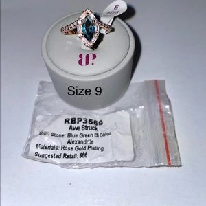 RBP3569 “Awe struck” Blue/green Alexandrite On Rose Gold Size 9